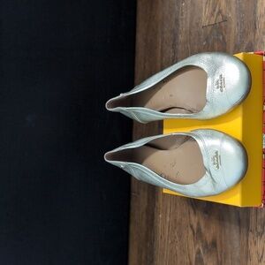 Coach Metallic Gold Leather Ballet Flats